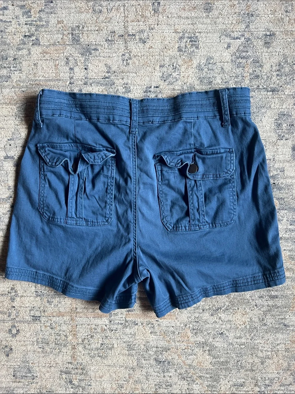 one 5 one Navy Blue Women's Casual Utility Shorts - Picture 2 of 2
